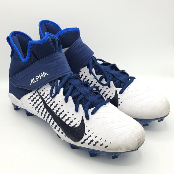 Nike Alpha Menace Pro 2 Navy Blue Cleats (AQ3209-104) Men's Size 12.5 - Picture 2 of 9